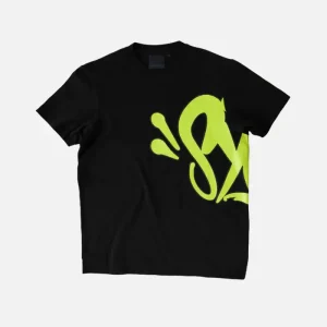 Synaworld-‘Syna-Logo-T-Shirt-Black-Green